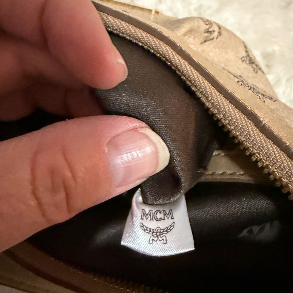 MCM Tan Monogram Shoulder Bag - Picture 7 of 12